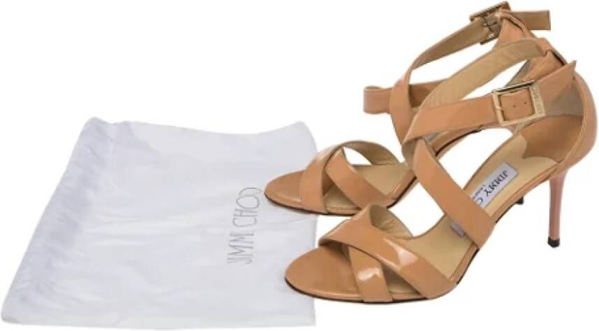 Jimmy Choo Pre-owned Leather sandals Beige Dames