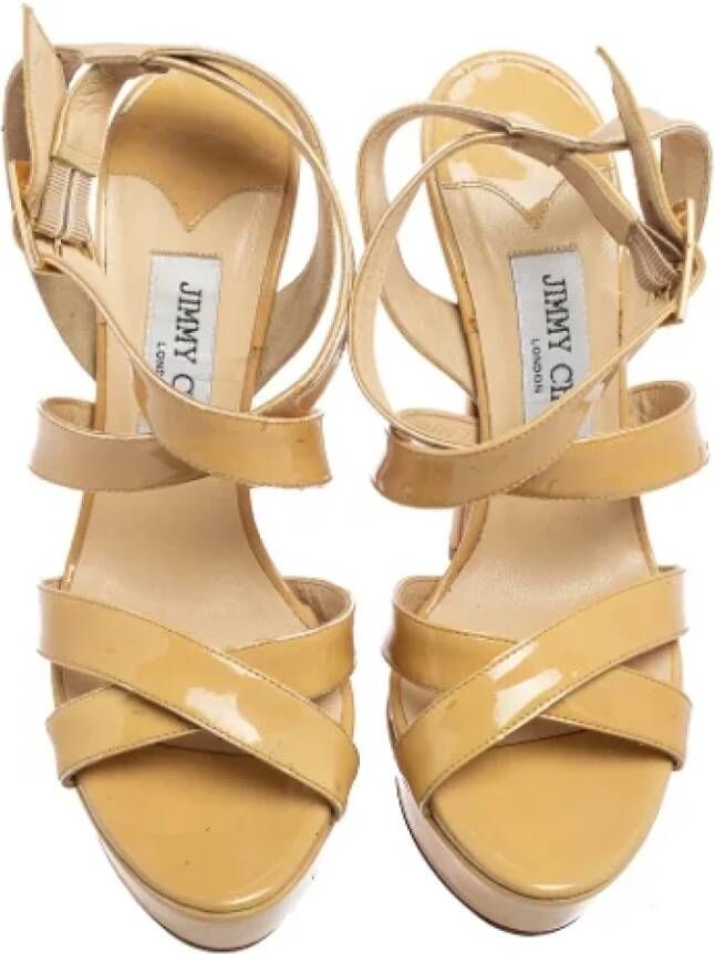 Jimmy Choo Pre-owned Leather sandals Beige Dames