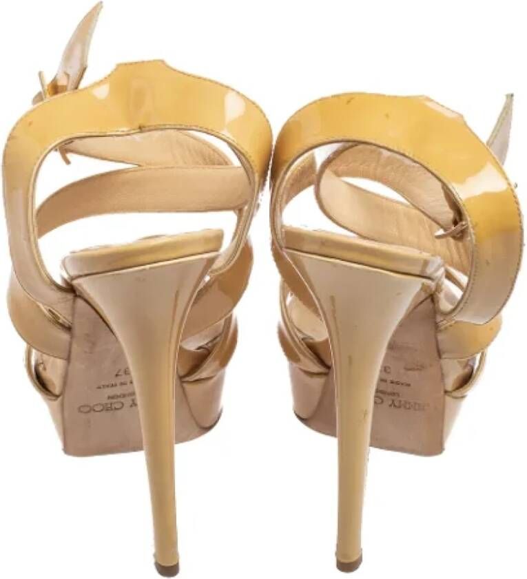 Jimmy Choo Pre-owned Leather sandals Beige Dames