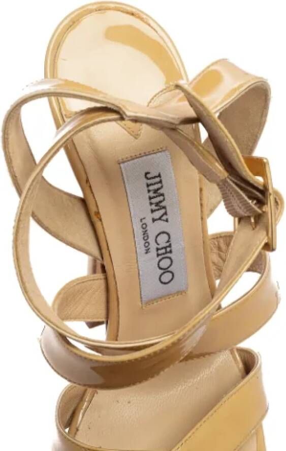 Jimmy Choo Pre-owned Leather sandals Beige Dames