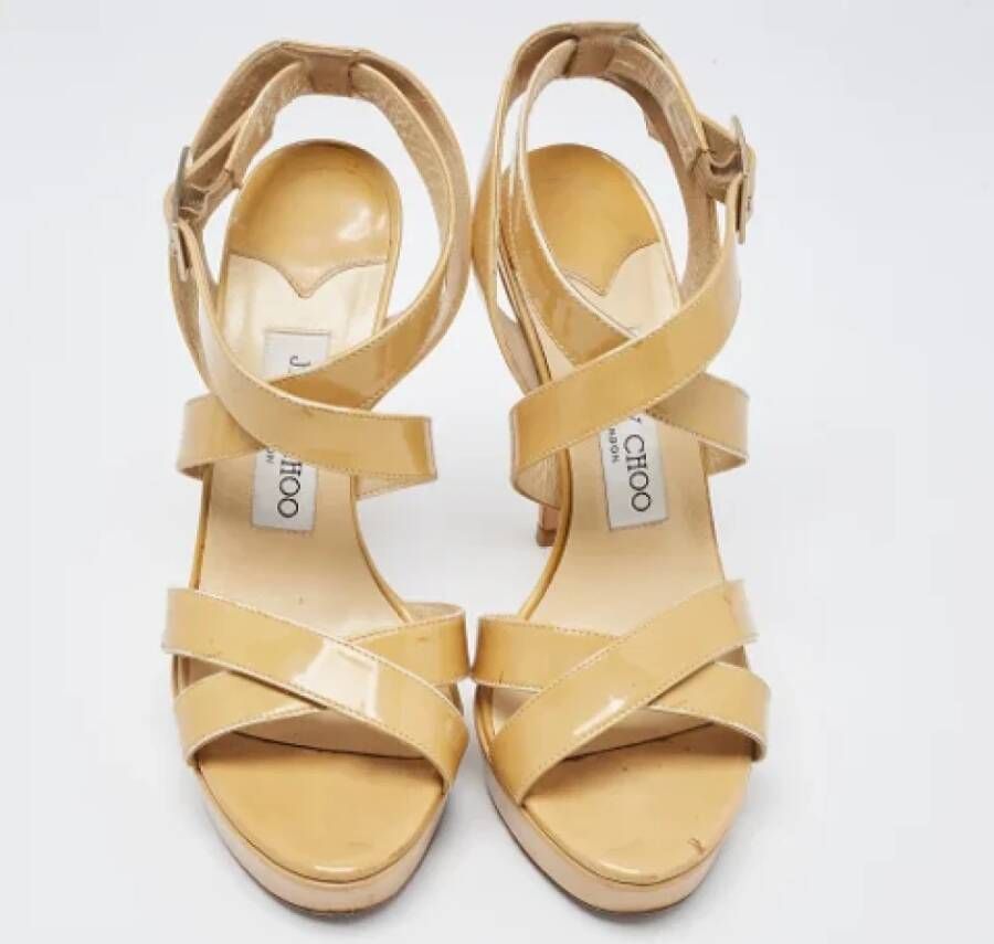 Jimmy Choo Pre-owned Leather sandals Beige Dames