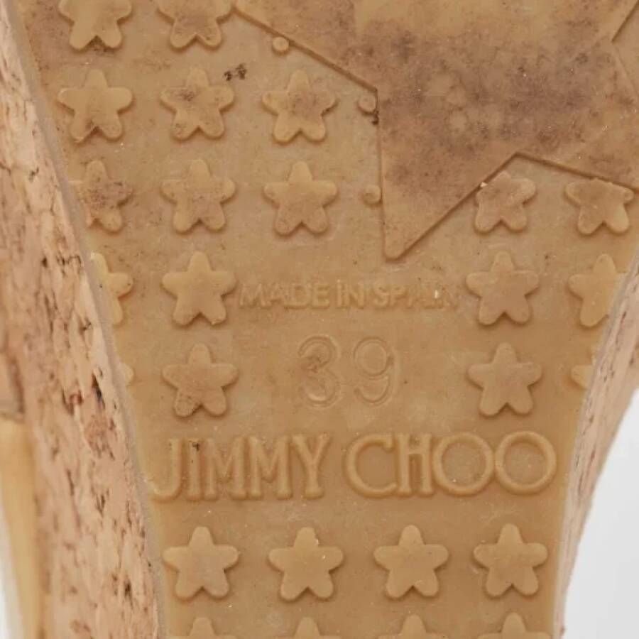 Jimmy Choo Pre-owned Leather sandals Beige Dames