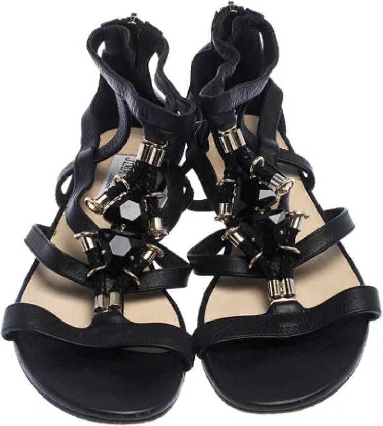 Jimmy Choo Pre-owned Leather sandals Black Dames