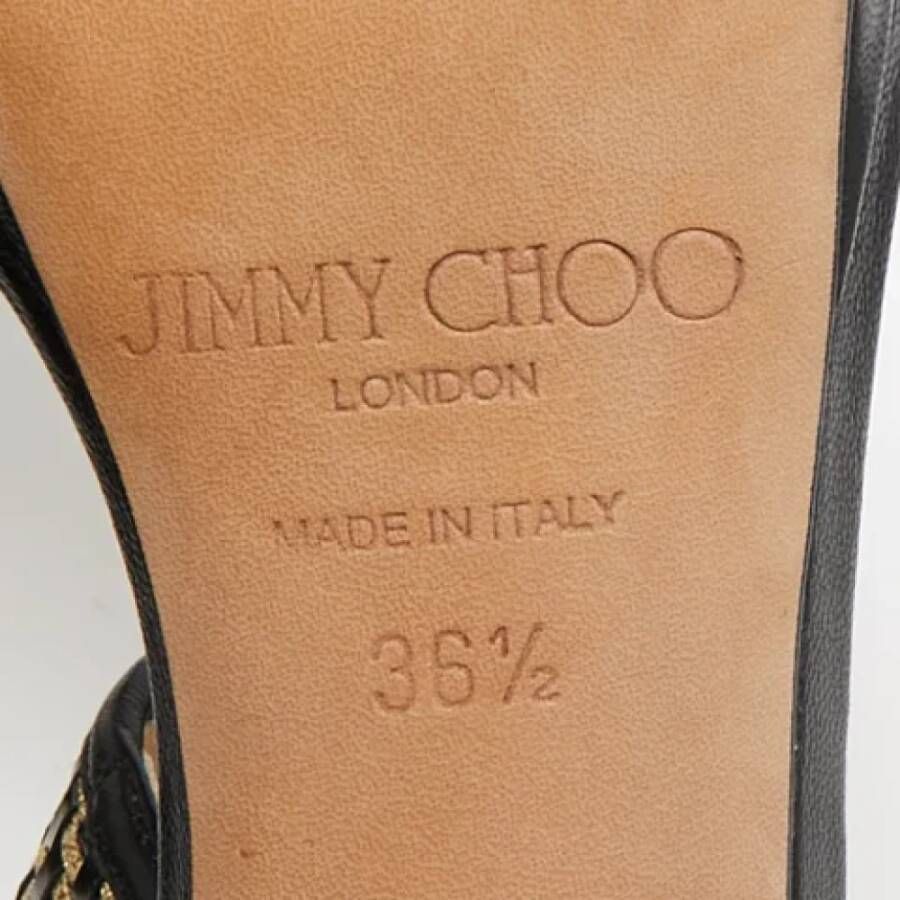 Jimmy Choo Pre-owned Leather sandals Black Dames