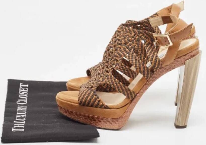 Jimmy Choo Pre-owned Leather sandals Brown Dames