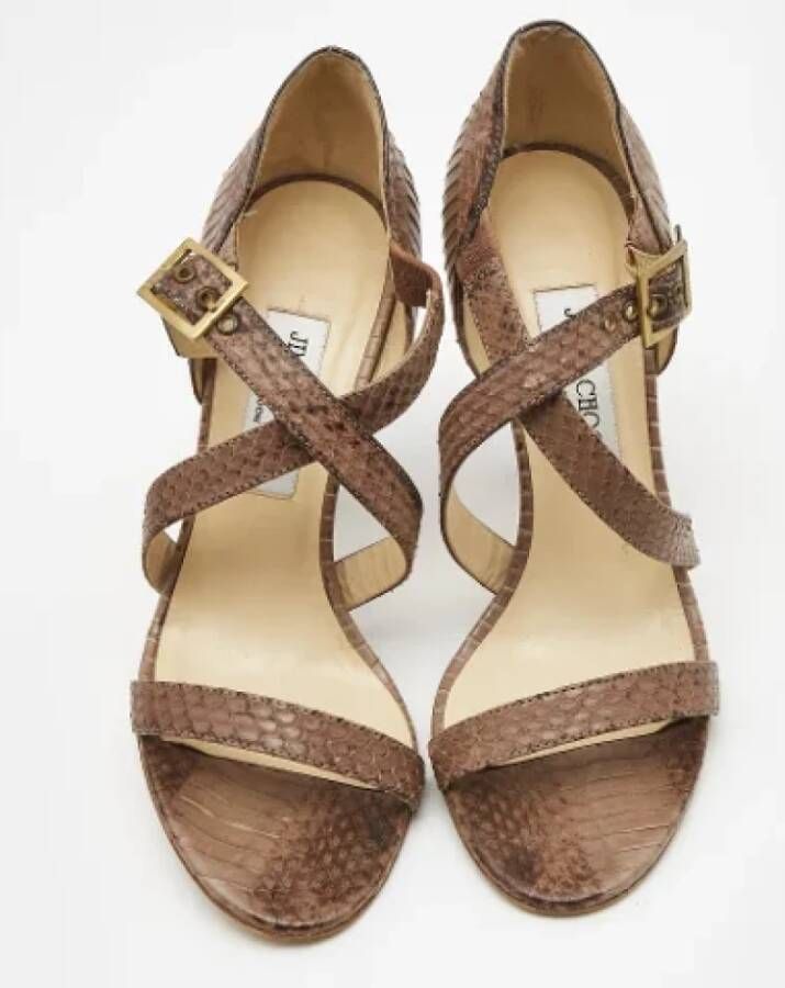 Jimmy Choo Pre-owned Leather sandals Brown Dames