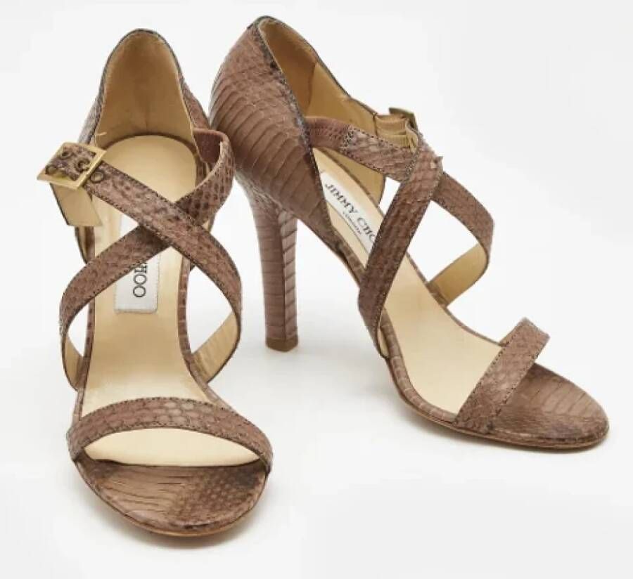 Jimmy Choo Pre-owned Leather sandals Brown Dames