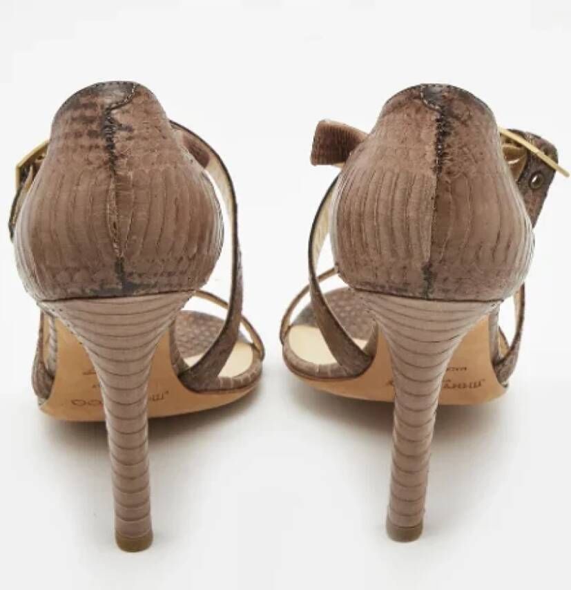 Jimmy Choo Pre-owned Leather sandals Brown Dames