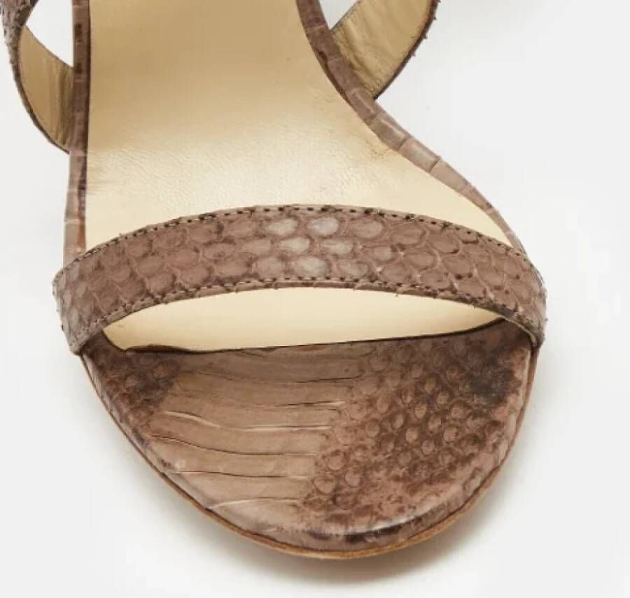 Jimmy Choo Pre-owned Leather sandals Brown Dames