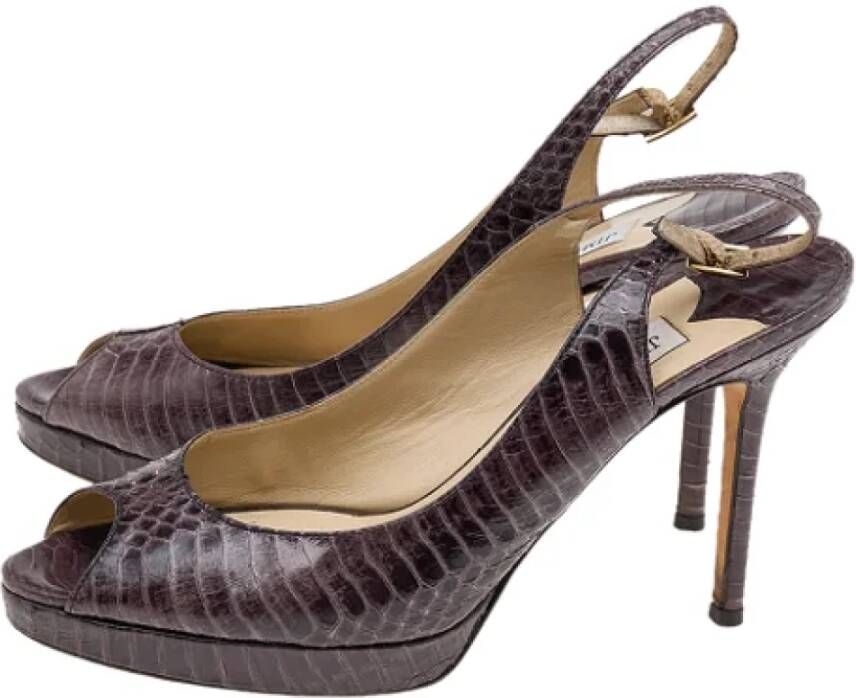 Jimmy Choo Pre-owned Leather sandals Brown Dames