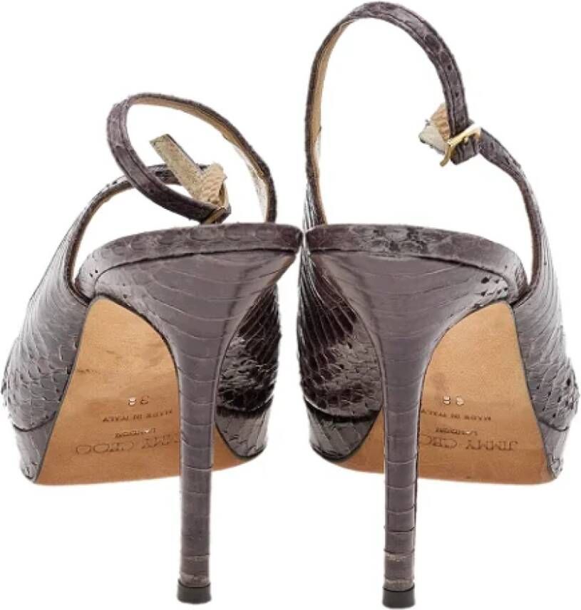 Jimmy Choo Pre-owned Leather sandals Brown Dames