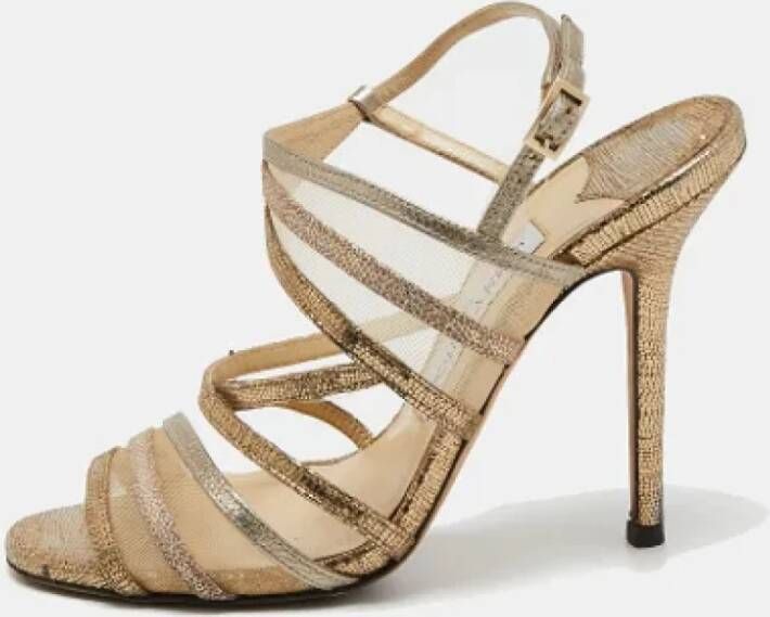 Jimmy Choo Pre-owned Leather sandals Gray Dames