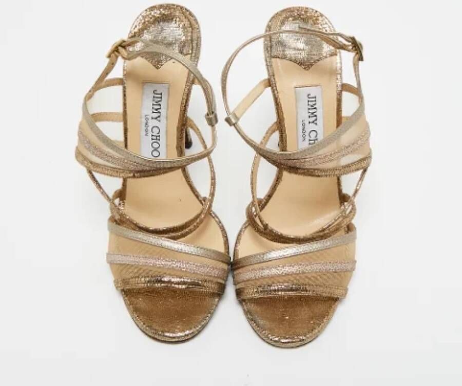 Jimmy Choo Pre-owned Leather sandals Gray Dames