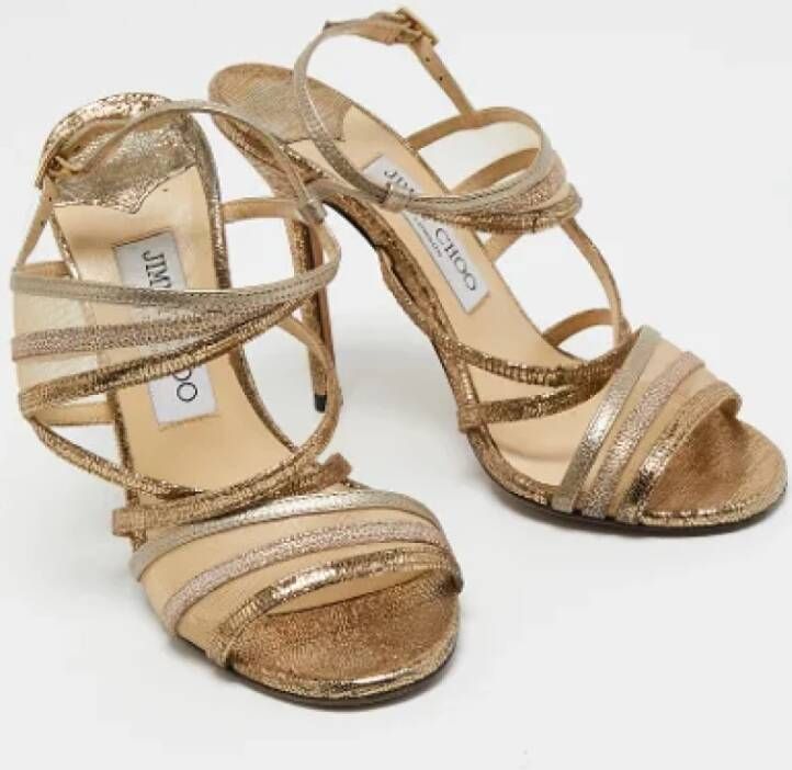 Jimmy Choo Pre-owned Leather sandals Gray Dames