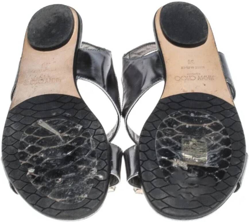 Jimmy Choo Pre-owned Leather sandals Gray Dames