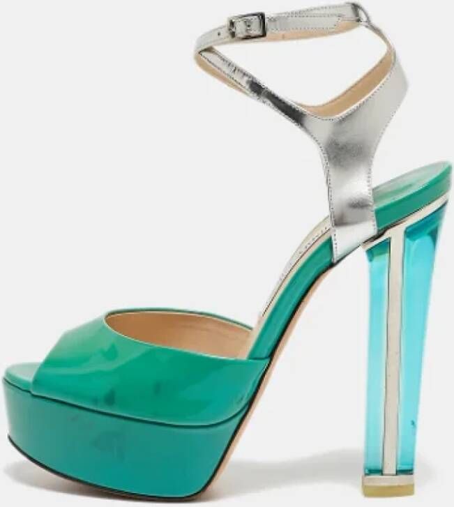 Jimmy Choo Pre-owned Leather sandals Green Dames