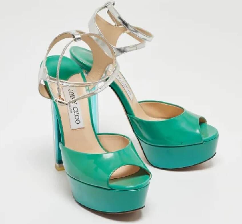 Jimmy Choo Pre-owned Leather sandals Green Dames