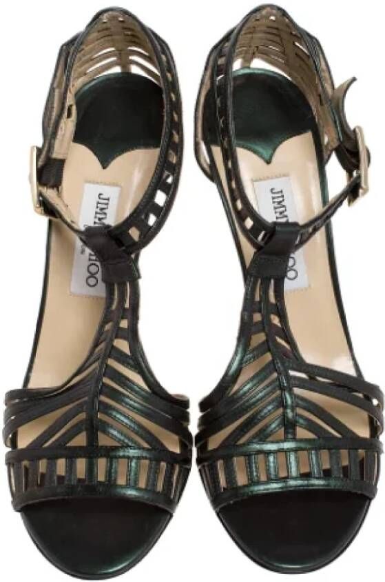 Jimmy Choo Pre-owned Leather sandals Green Dames