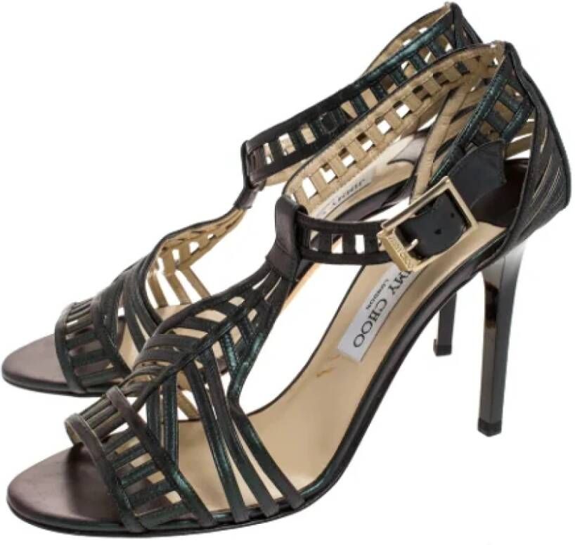 Jimmy Choo Pre-owned Leather sandals Green Dames