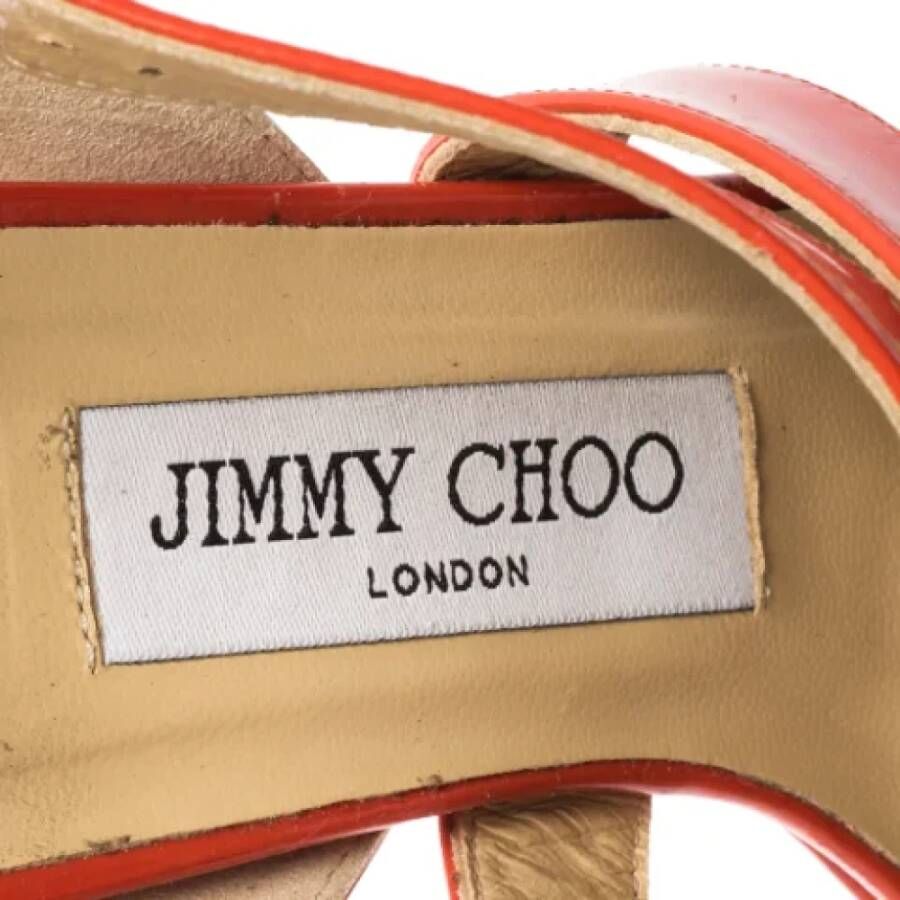 Jimmy Choo Pre-owned Leather sandals Orange Dames