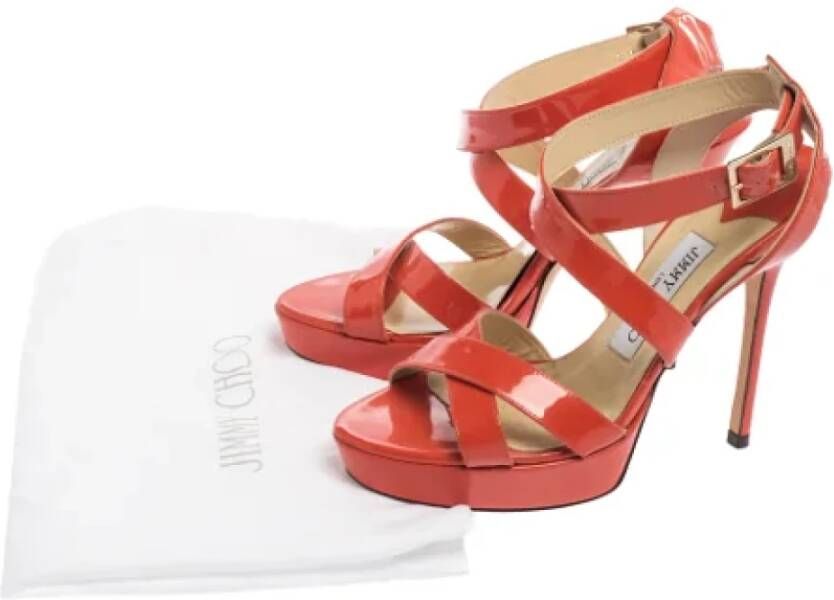 Jimmy Choo Pre-owned Leather sandals Orange Dames