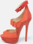 Jimmy Choo Pre-owned Leather sandals Orange Dames - Thumbnail 2