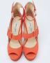 Jimmy Choo Pre-owned Leather sandals Orange Dames - Thumbnail 3