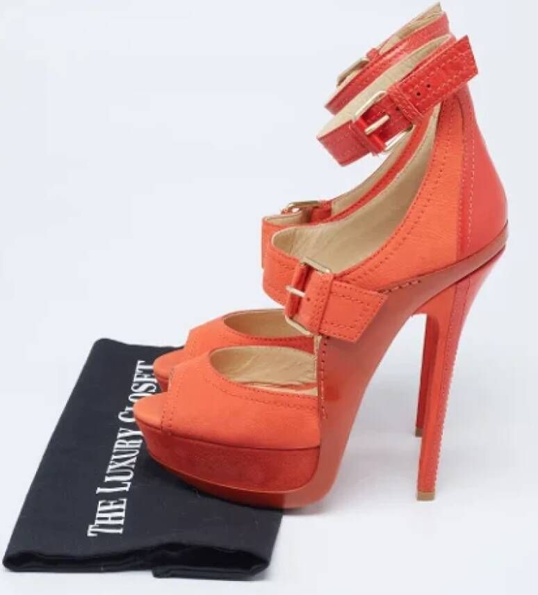 Jimmy Choo Pre-owned Leather sandals Orange Dames