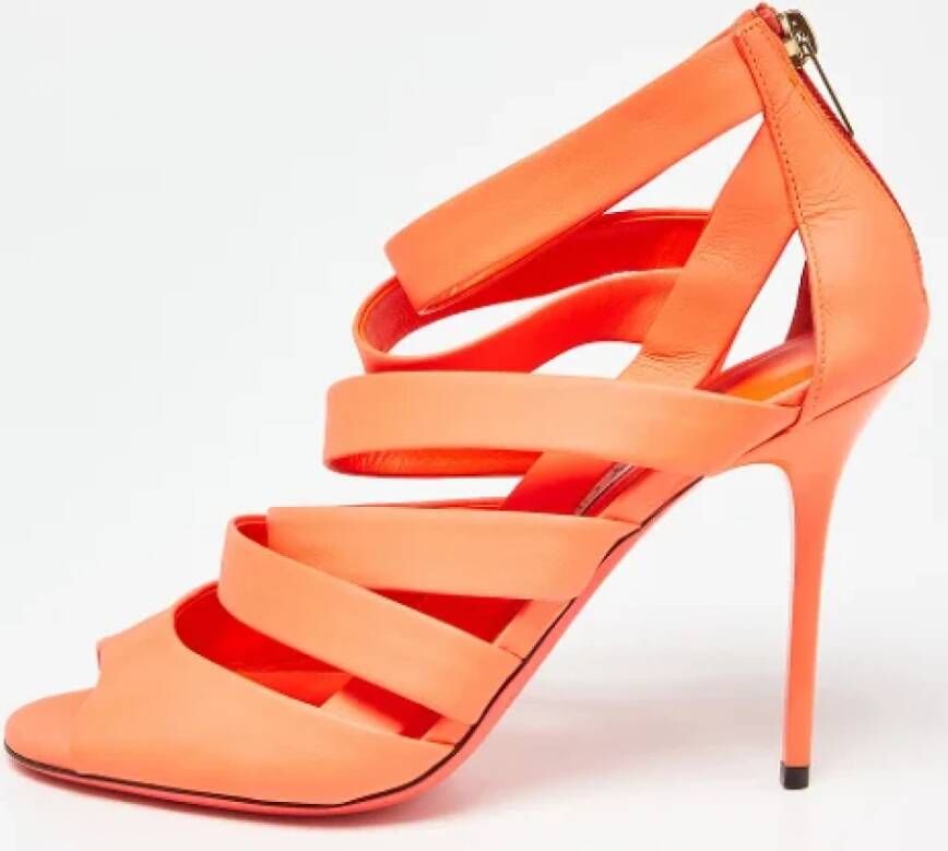 Jimmy Choo Pre-owned Leather sandals Orange Dames