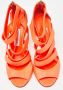 Jimmy Choo Pre-owned Leather sandals Orange Dames - Thumbnail 3