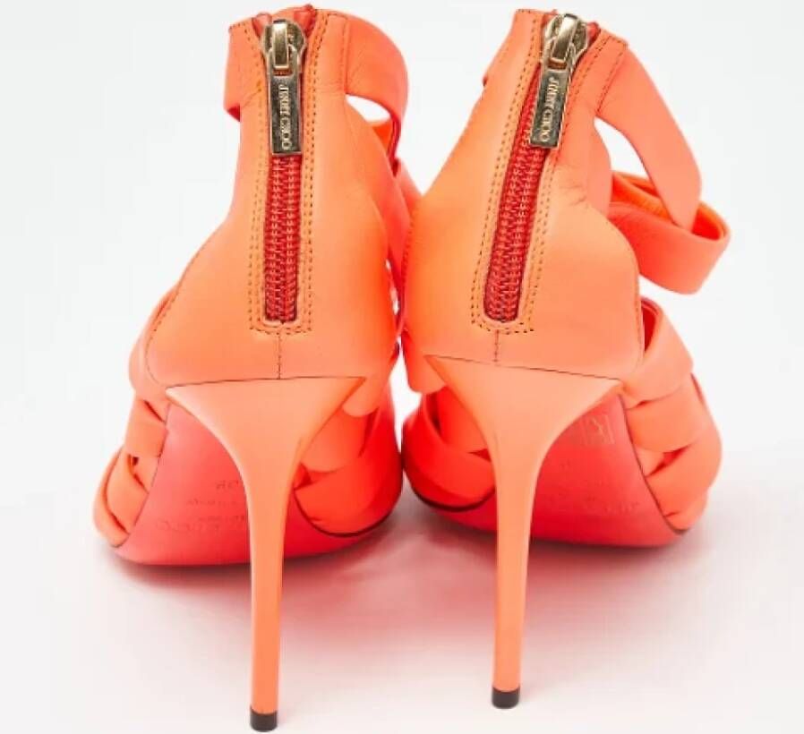 Jimmy Choo Pre-owned Leather sandals Orange Dames