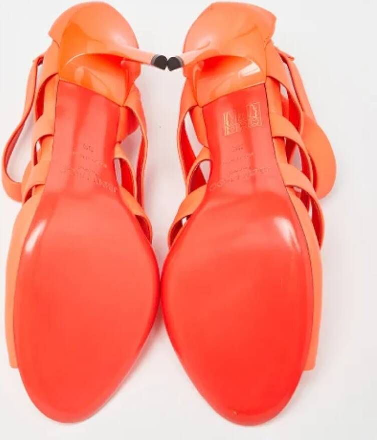 Jimmy Choo Pre-owned Leather sandals Orange Dames