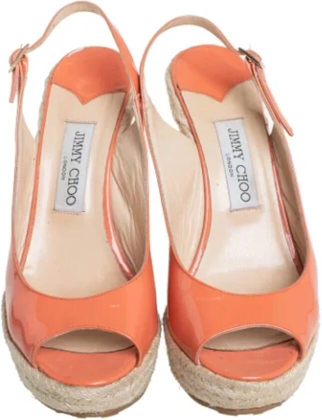 Jimmy Choo Pre-owned Leather sandals Orange Dames