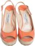 Jimmy Choo Pre-owned Leather sandals Orange Dames - Thumbnail 2