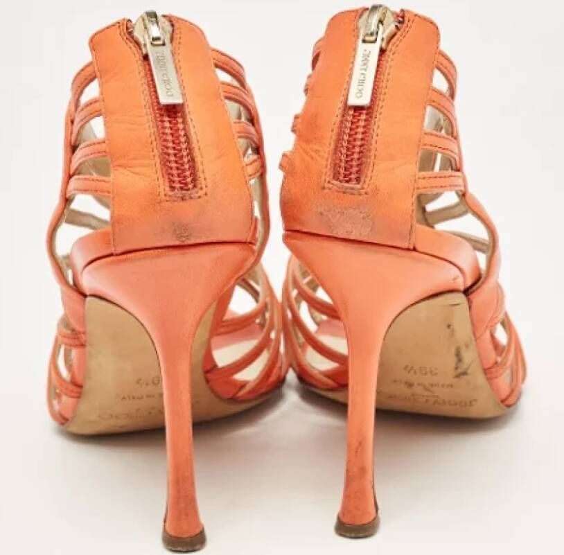 Jimmy Choo Pre-owned Leather sandals Orange Dames