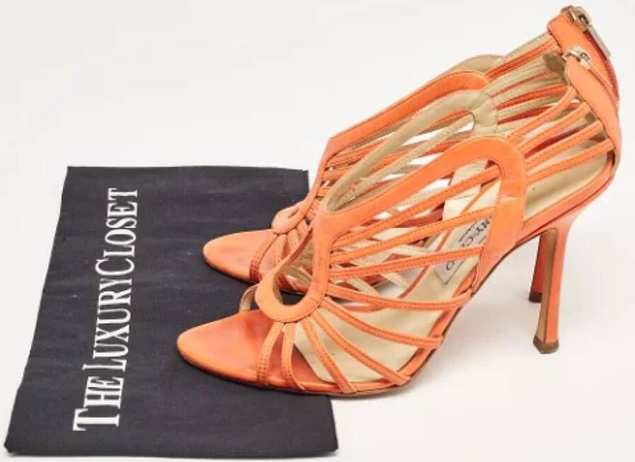 Jimmy Choo Pre-owned Leather sandals Orange Dames