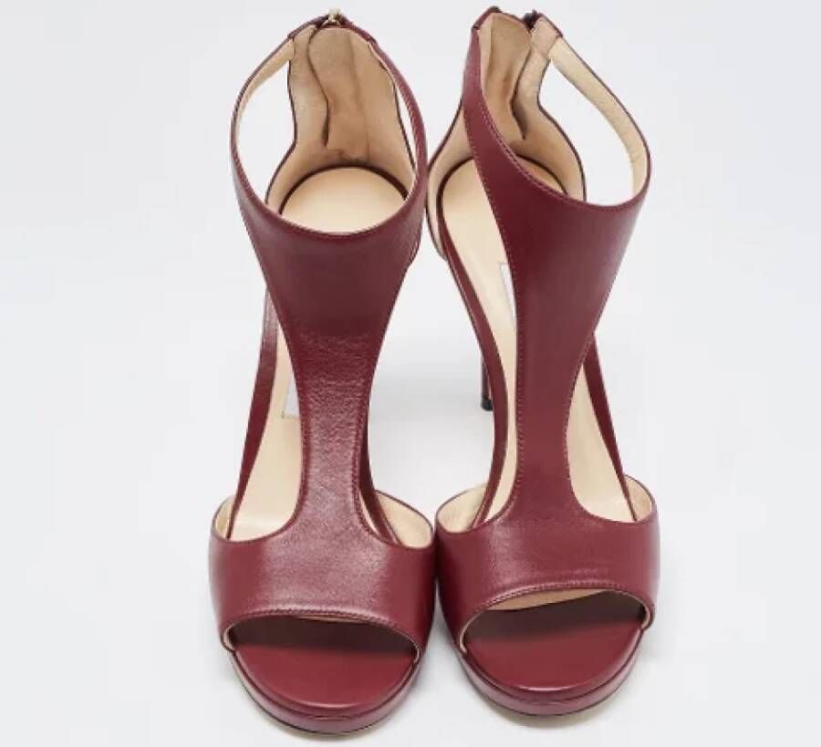 Jimmy Choo Pre-owned Leather sandals Red Dames