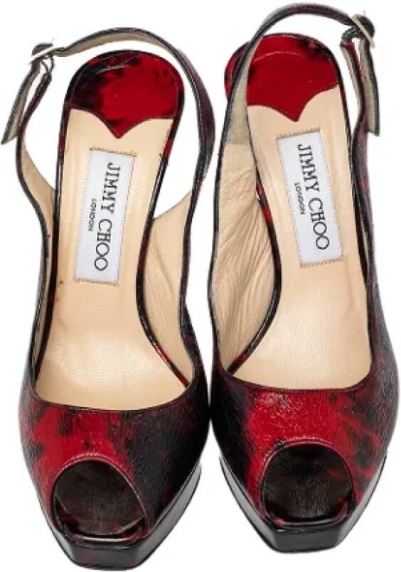 Jimmy Choo Pre-owned Leather sandals Red Dames