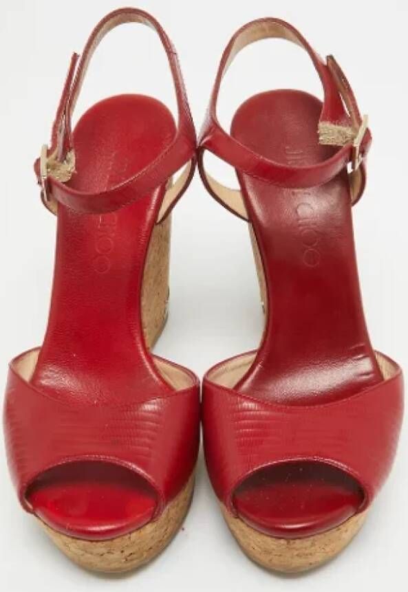 Jimmy Choo Pre-owned Leather sandals Red Dames