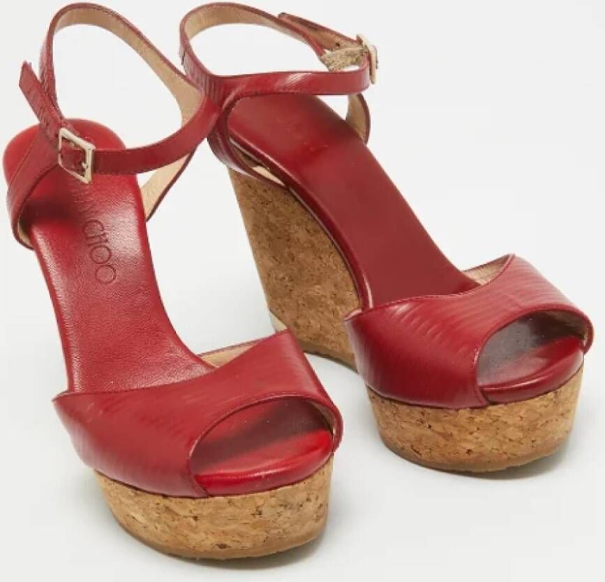 Jimmy Choo Pre-owned Leather sandals Red Dames