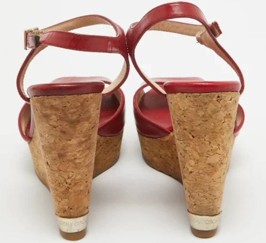 Jimmy Choo Pre-owned Leather sandals Red Dames