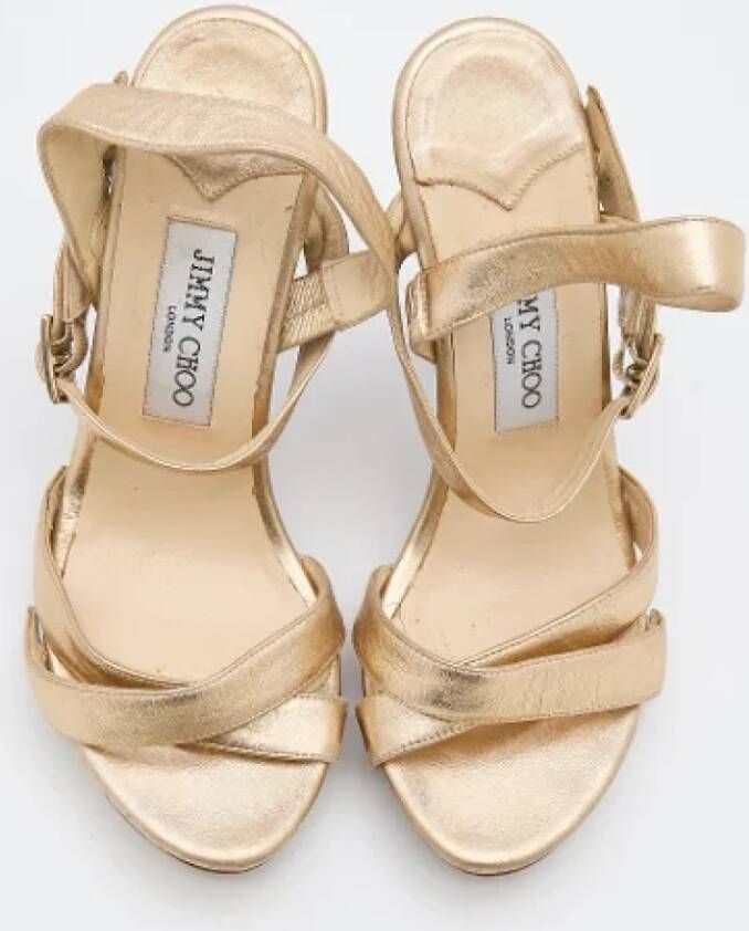 Jimmy Choo Pre-owned Leather sandals Yellow Dames