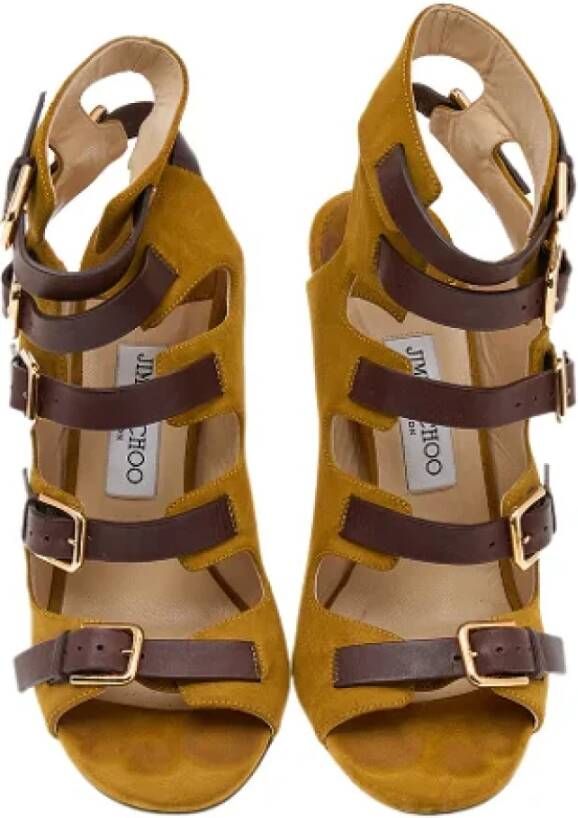 Jimmy Choo Pre-owned Leather sandals Yellow Dames