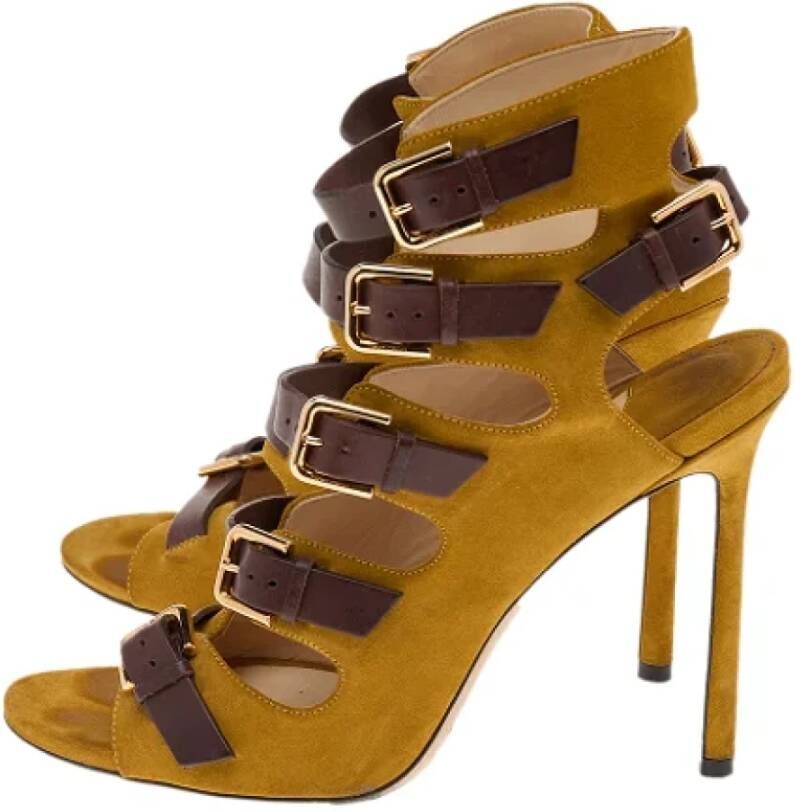 Jimmy Choo Pre-owned Leather sandals Yellow Dames