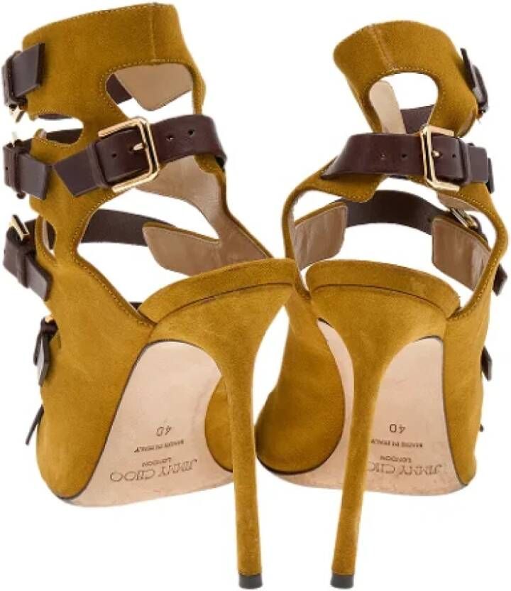 Jimmy Choo Pre-owned Leather sandals Yellow Dames