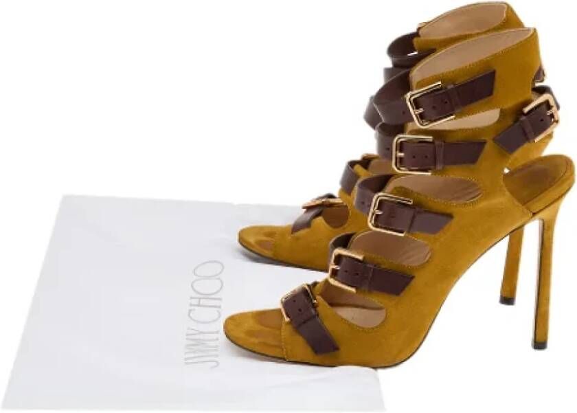 Jimmy Choo Pre-owned Leather sandals Yellow Dames