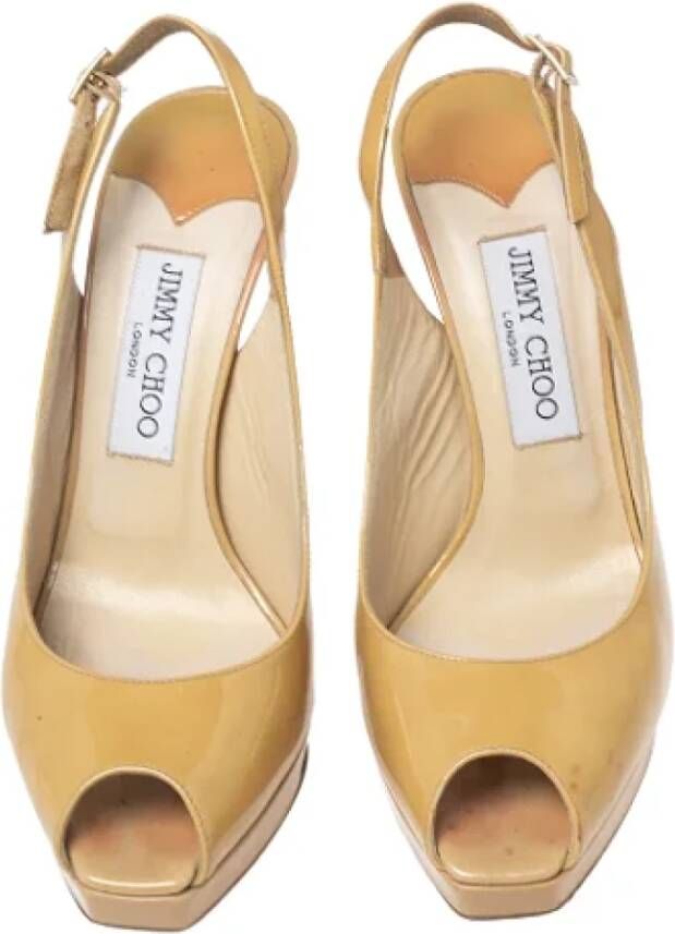 Jimmy Choo Pre-owned Leather sandals Yellow Dames