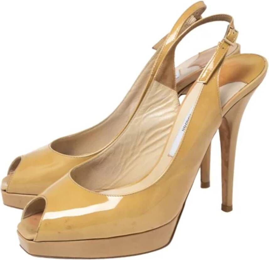 Jimmy Choo Pre-owned Leather sandals Yellow Dames