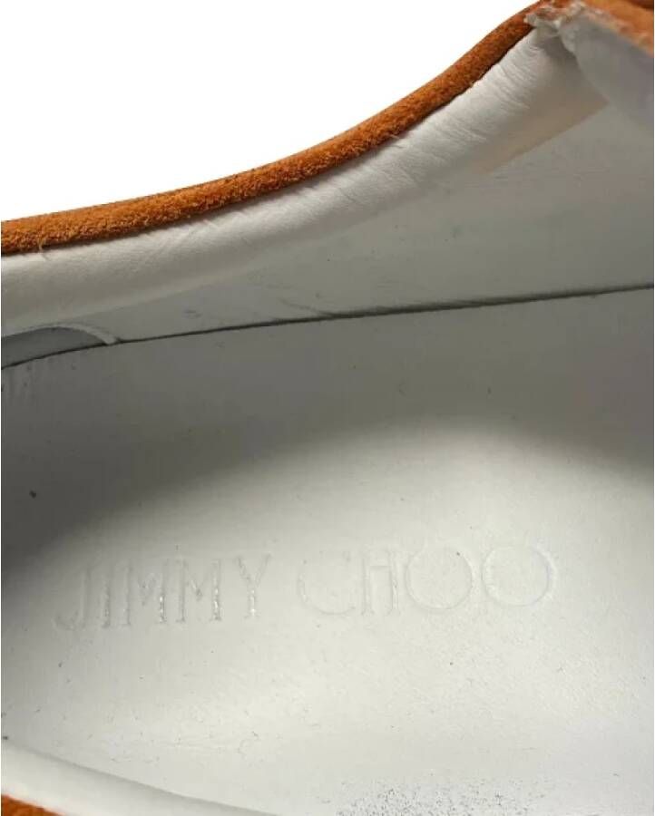Jimmy Choo Pre-owned Leather sneakers Orange Dames