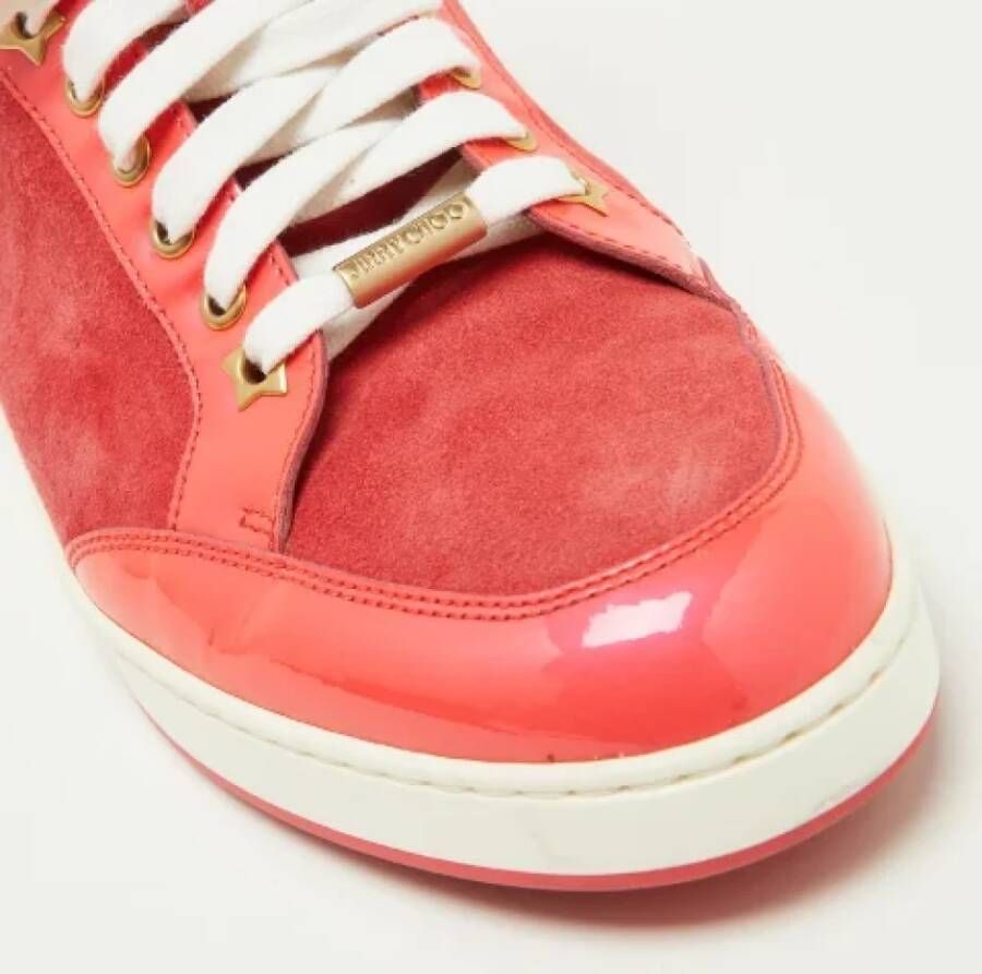 Jimmy Choo Pre-owned Leather sneakers Pink Dames
